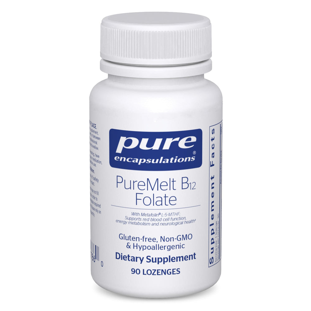Pure Encapsulations envase frontal mostrando 90 pastillas y beneficios prácticos