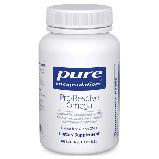 Pure Encapsulations envase Pro‑Resolve Omega mostrando diseño y cantidad