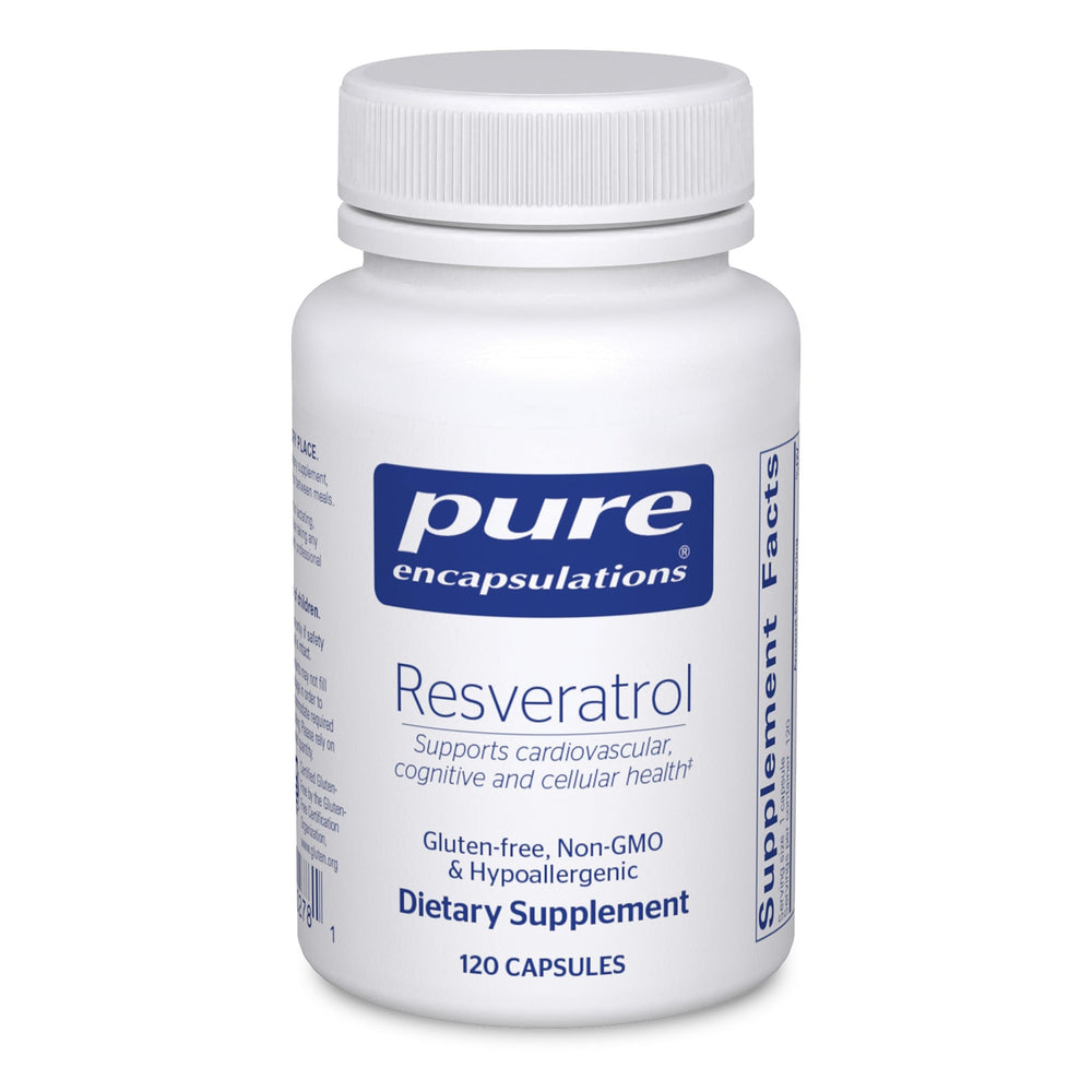 Pure Encapsulations frasco delantero mostrando etiqueta y beneficio antioxidante