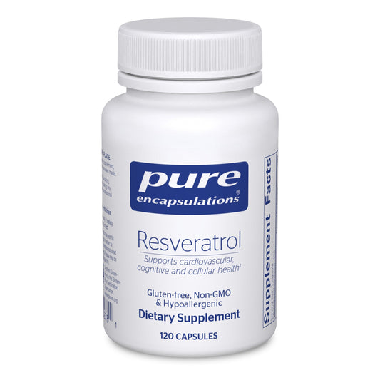 Pure Encapsulations frasco delantero mostrando etiqueta y beneficio antioxidante