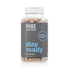 Pure for Men bote frontal mostrando diseño y beneficio de regularidad