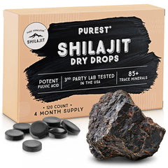 Pure Himalayan Shilajit envase frontal mostrando diseño y beneficio de pureza