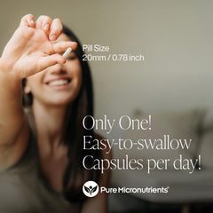 Pure Micronutrients varias cápsulas ordenadas indicando suministro de 120 días