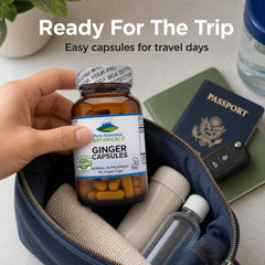 Pure Mountain Botanicals cápsulas en bolso de viaje para uso cómodo