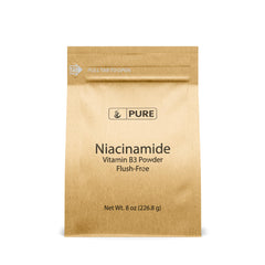 Pure Original Ingredients niacinamida frasco frontal mostrando etiqueta y pureza