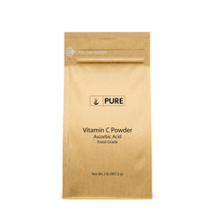Pure Original Ingredients envase frontal de vitamina C polvo, presentación clara y confiable