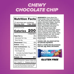 Pure Protein primer plano de chispas de chocolate que realzan el sabor