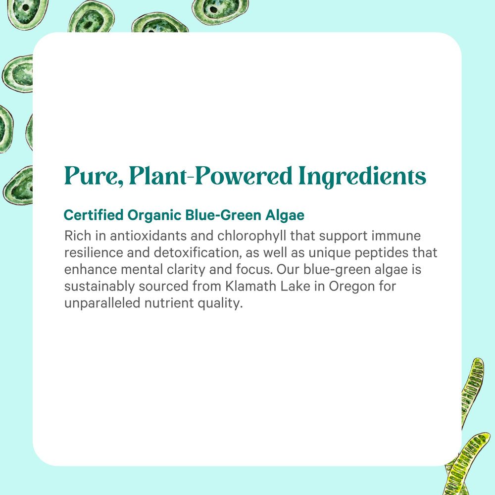 PURE SYNERGY botella abierta con cápsulas ordenadas sugiriendo dosis diaria