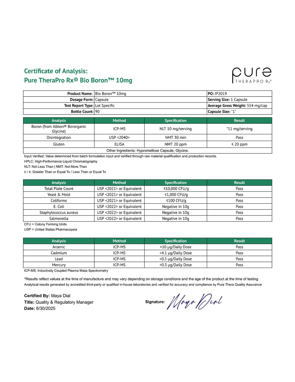 Wellness setting with Pure TheraPro Rx Bio Boron 10mg on display