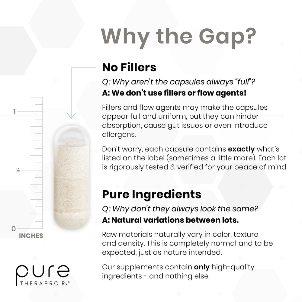 Pure Therapro Rx etiqueta de ingredientes destacando Bororganic Glycinate