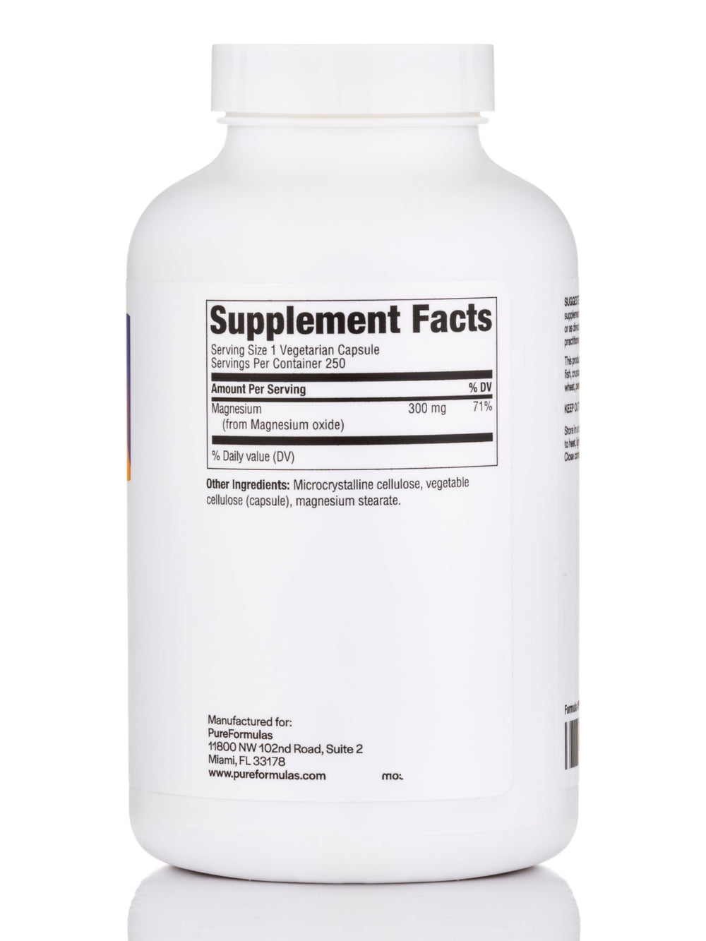 PureFormulas varias cápsulas dentro del frasco que indican suministro prolongado