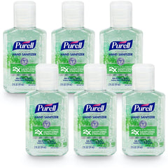 Purell botella frontal 2 fl oz mostrando diseño y tapa práctico