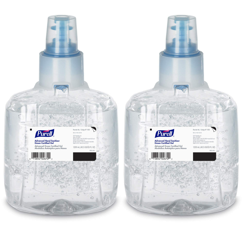 Purell envase frontal del recambio LTX mostrando capacidad y diseño, mejora la reposición