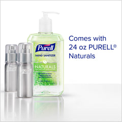 Purell comparación de tamaño 24 oz y 2 oz para entender rendimiento