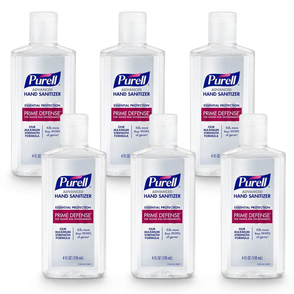 Purell Prime Defense frente del envase mostrando tamaño y diseño beneficioso