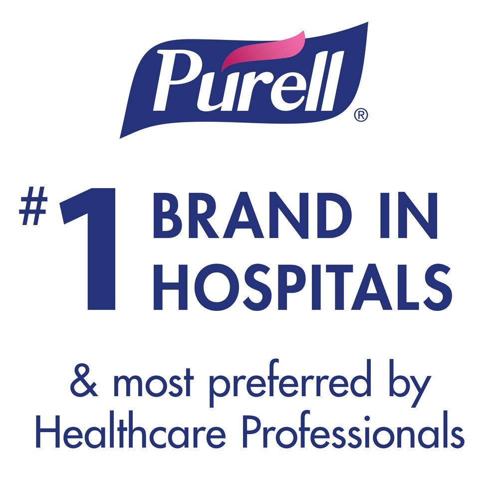 Purell tapa abatible abierta que evita derrames y facilita aplicación