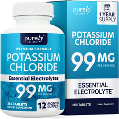 Purely Holistic envase frontal que muestra suministro anual y beneficios