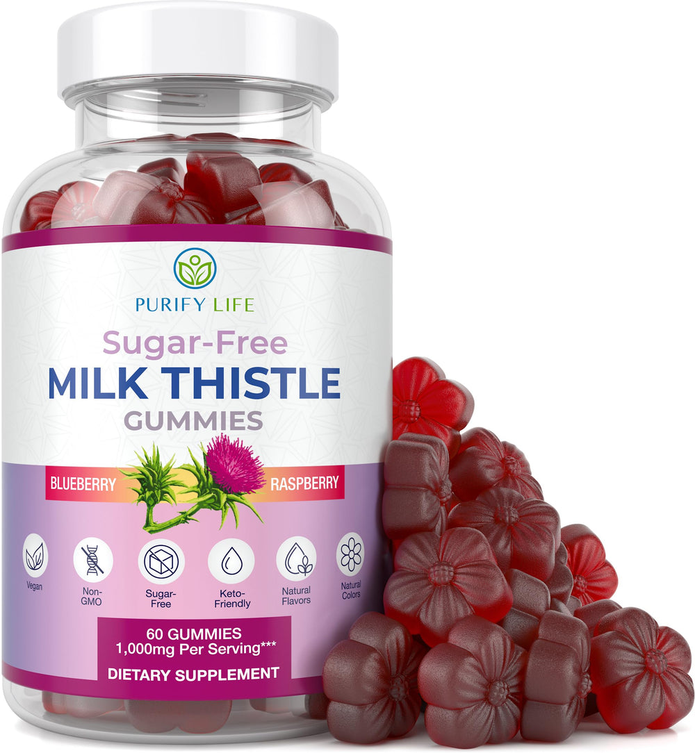 Purify Life envase frontal de gominolas sin azúcar con beneficios hepáticos