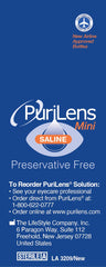 Purilens mini etiqueta visible con indicaciones y beneficio claro
