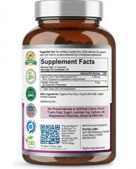 Purity Labs quercetina orgánica en polvo junto al frasco para sinergia