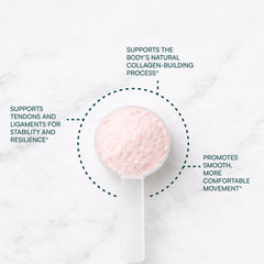 Purity Products scoop vertiendo en vaso para mezcla rápida