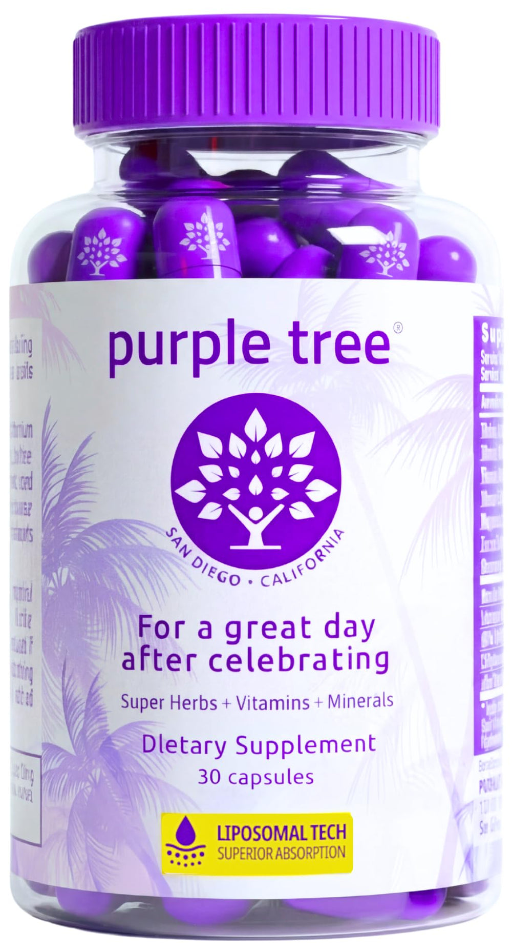 purple tree envase frontal mostrando marca y beneficio de recuperación
