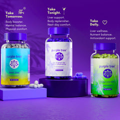 Purple Tree cápsulas comparadas con moneda para ver tamaño práctico