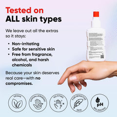QIQ spray junto a artículos de afeitado, alivio para irritación post-afeitado