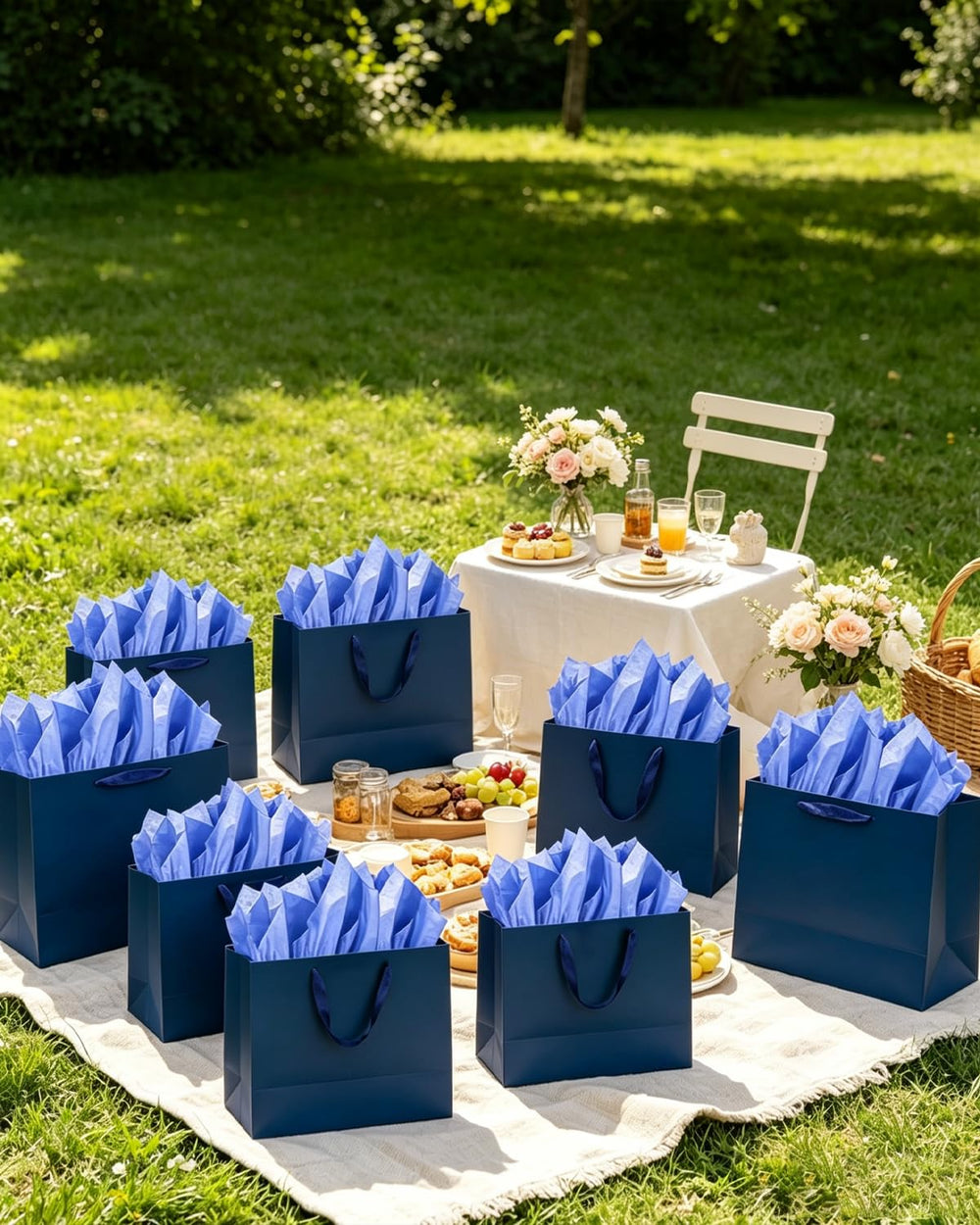 qiqee bolsa en mesa con regalos dentro demostrándola en uso