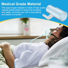 Qiyaz adaptador acoplado a tubo CPAP demostrando uso seguro