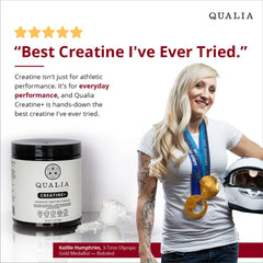 Qualia Creatine en escena de estilo de vida activo apoyando energía y claridad