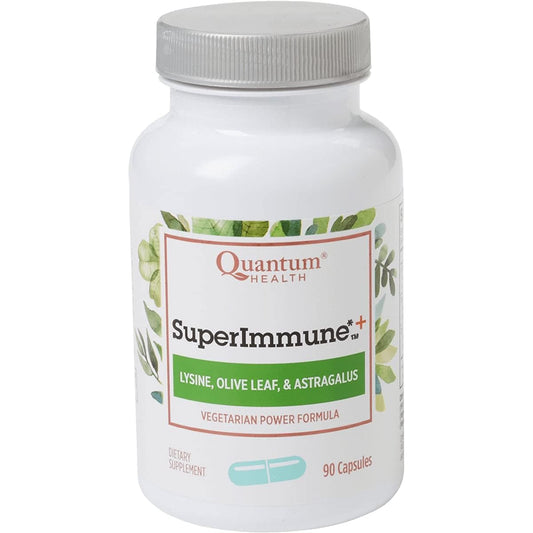 Quantum Super Immune Plus Lysine capsules bottle, daily immune support option.