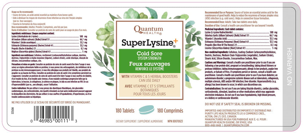 Quantum Super Lysine: botella ergonómica para una dosis diaria sostenida.