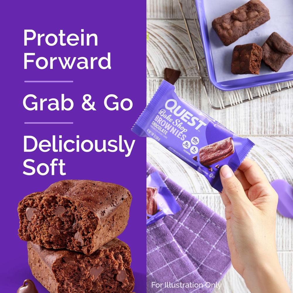 Quest porción abierta del brownie lista para comer y lista para llevar