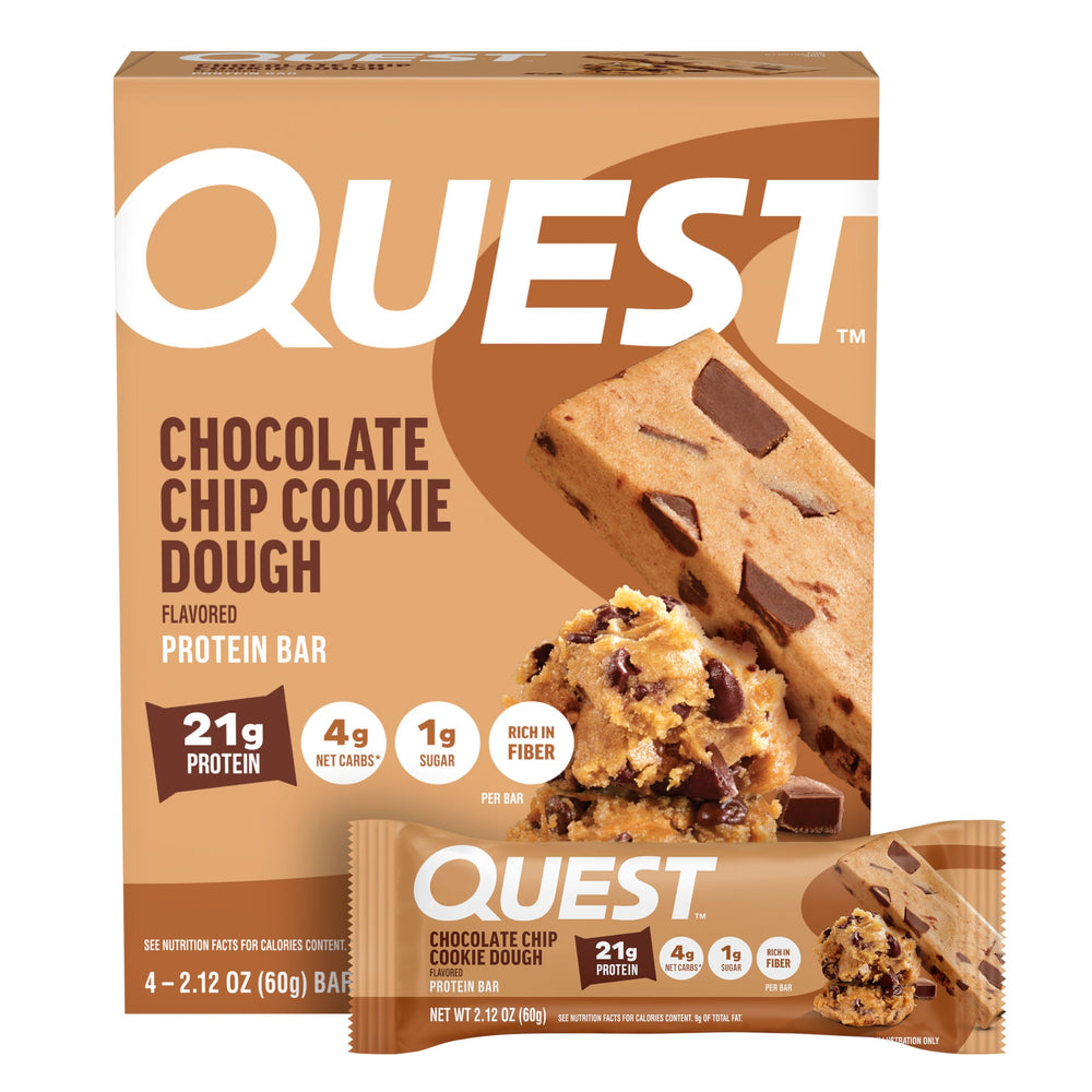 Quest envase frontal mostrando las barras y beneficios proteicos