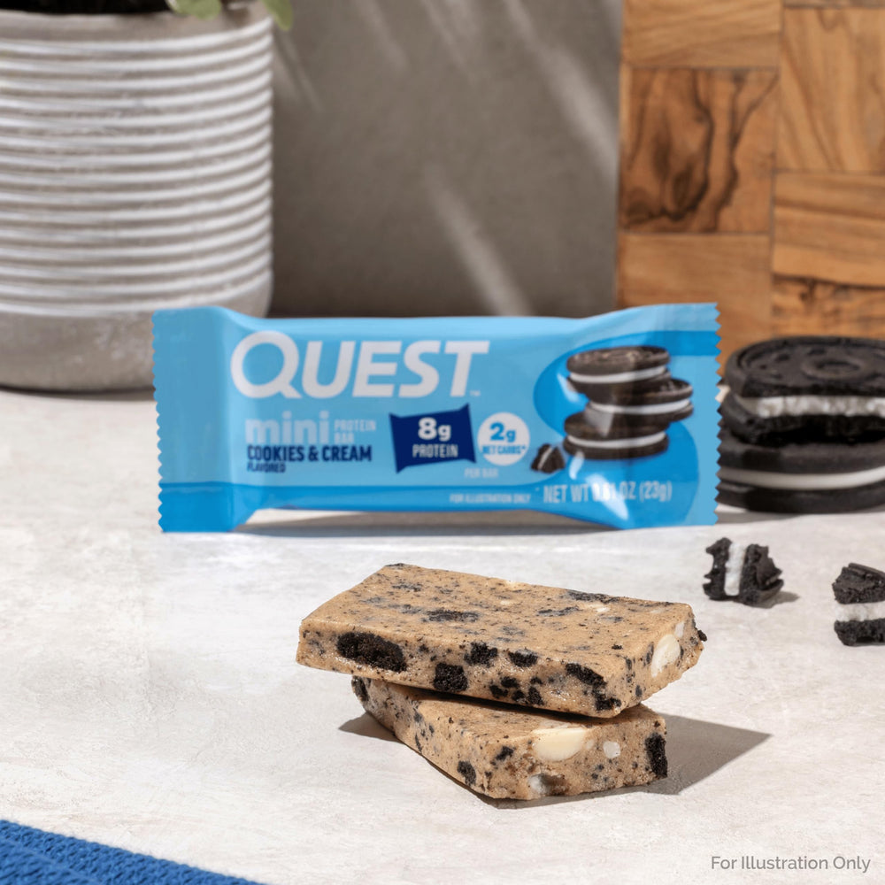 Quest Mini Cookies detalle de ingredientes y etiqueta nutricional clara