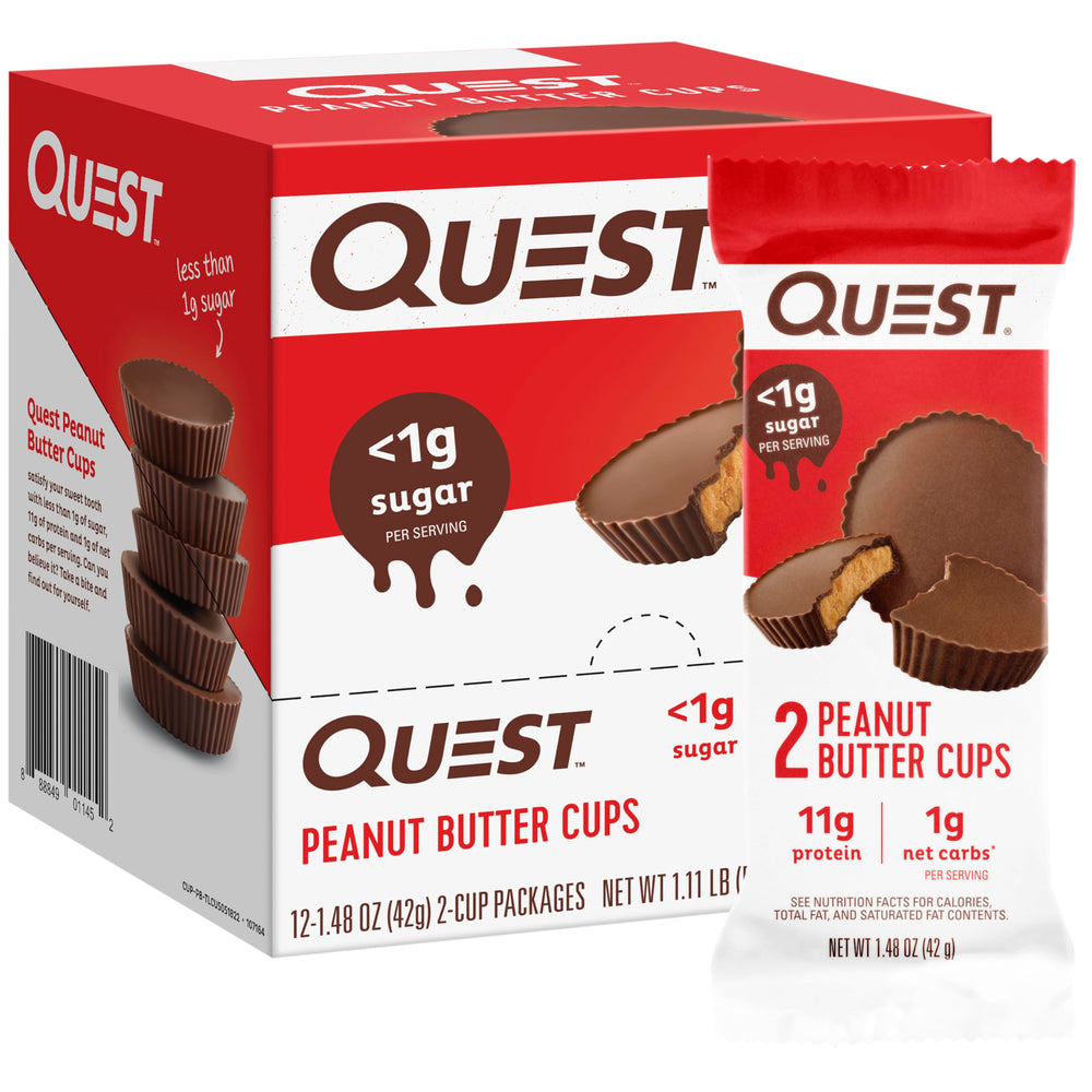 Quest envase frontal mostrando pack de 12 con beneficios de proteína