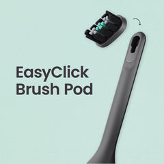 quip cabezal en uso durante cepillado para limpieza cómoda y eficaz