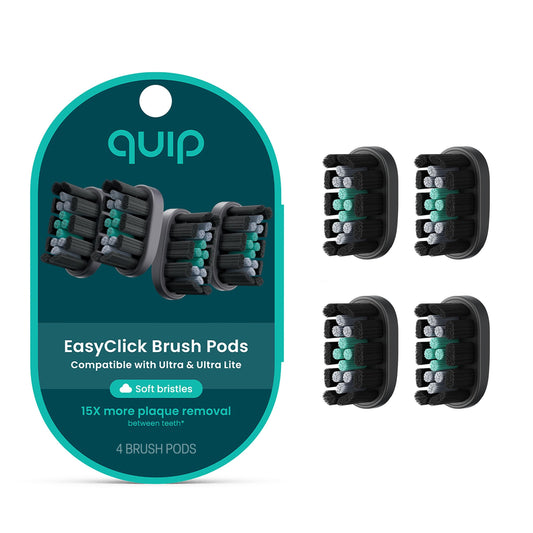quip cabezal frontal mostrando diseño compacto y beneficio de limpieza precisa