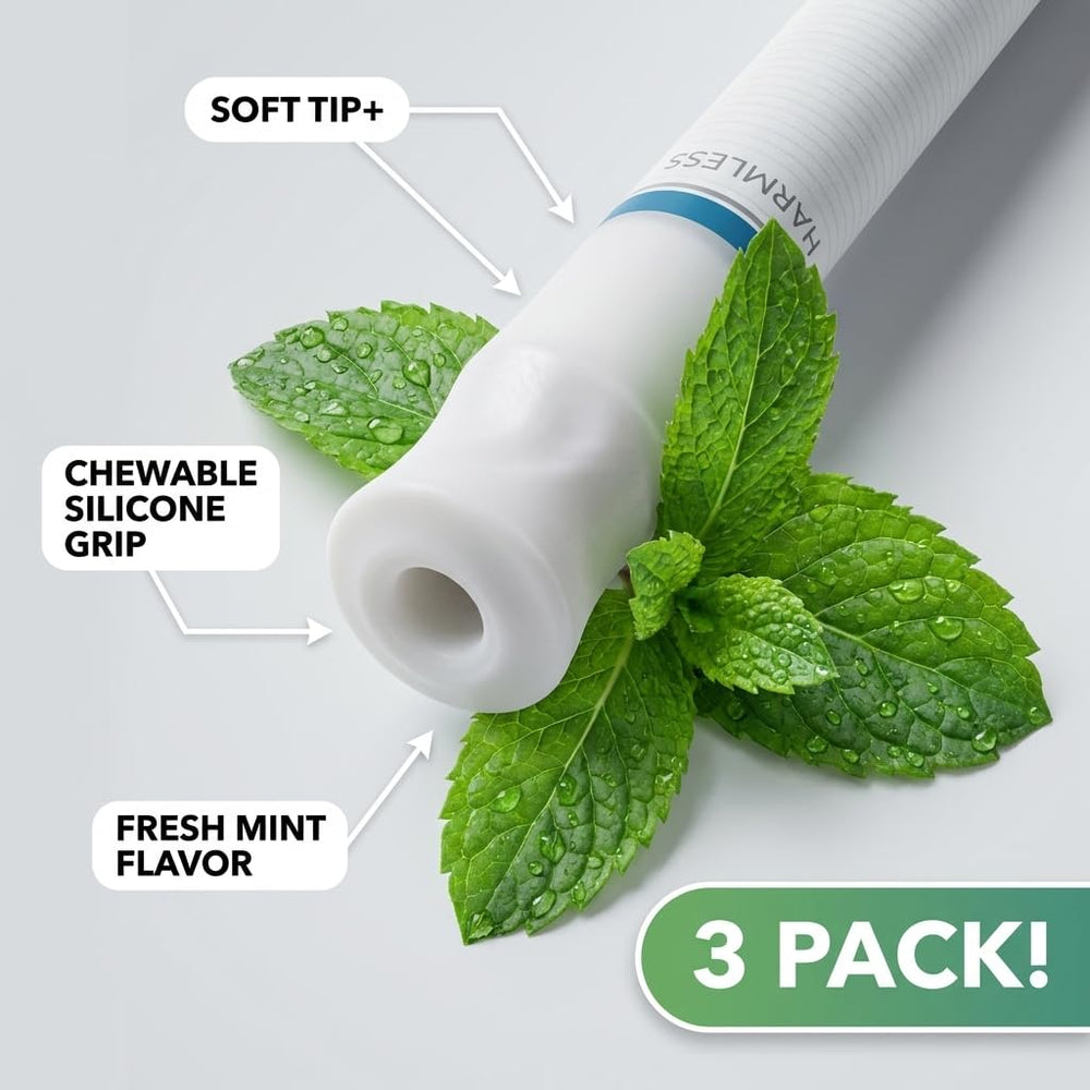 Primer plano del material del inhalador QuitGo resaltando acabado natural