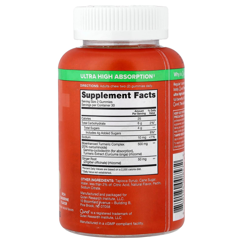 Qunol detalle de gomita mostrando textura y apariencia masticable