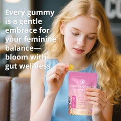 QVQ Womens Probiotic Slippery Elm Gummies gluten-free vegan formula