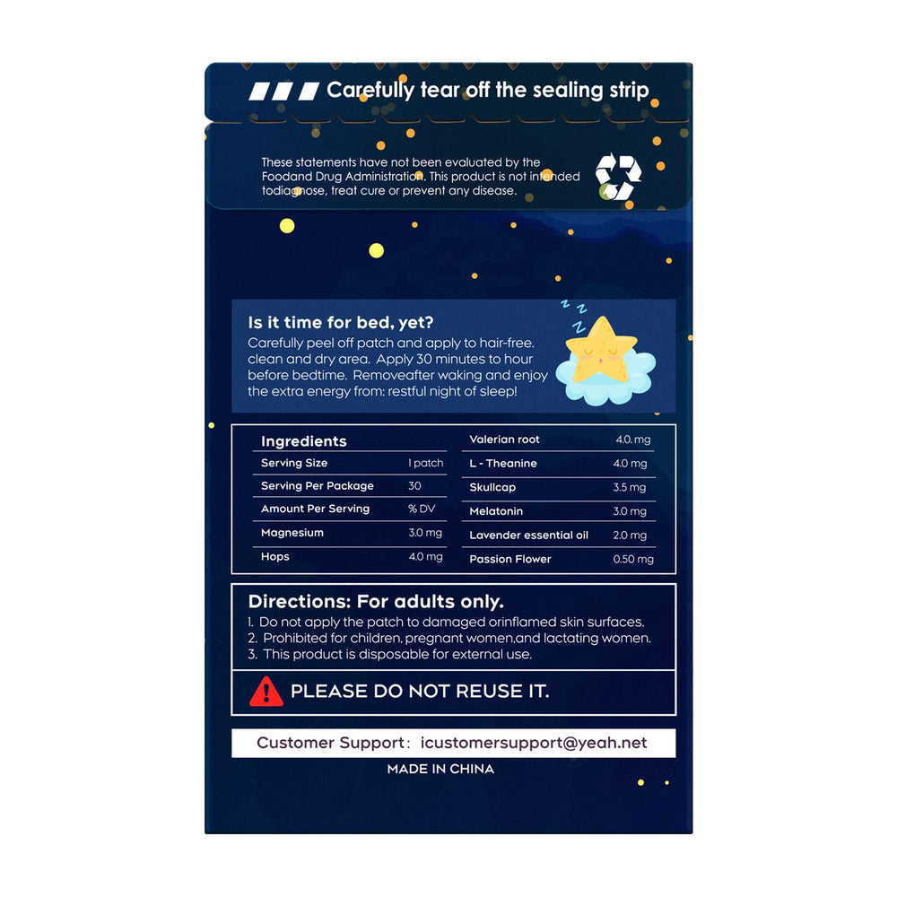 RAAYAM escena nocturna con parche de sueño para descanso continuo