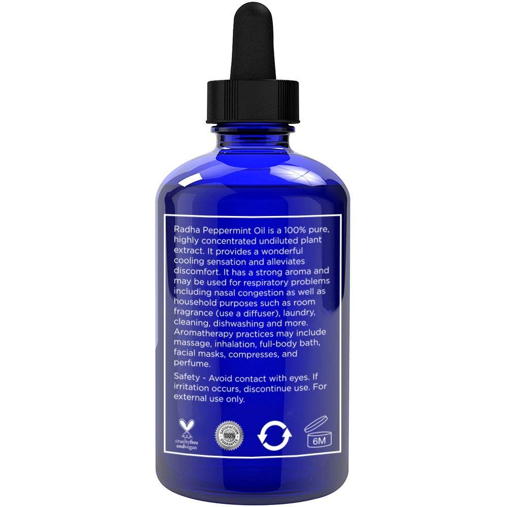 Radha Beauty aceite de menta en difusor, frescura ambiental inmediata