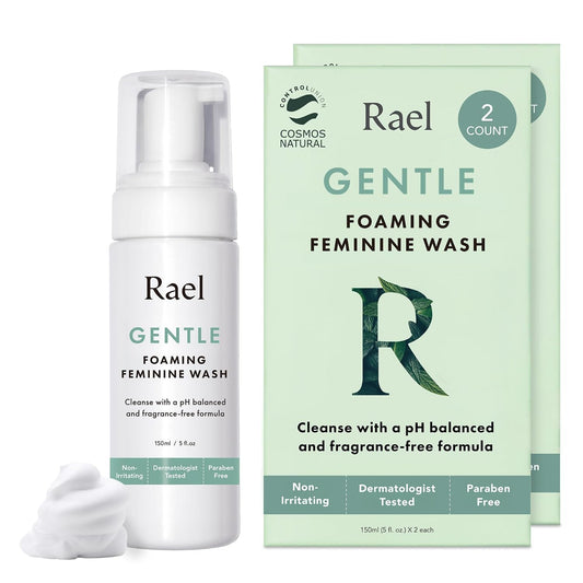 Rael envase frontal espumoso mostrando diseño y utilidad para higiene