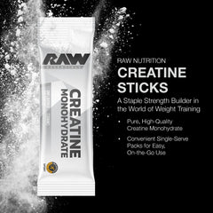 RAW Creatine close-up del polvo micronizado con disolución rápida