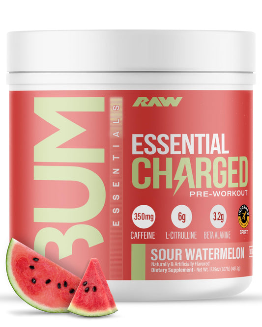 RAW envase frontal mostrando 25 servicios y sabor sour watermelon, atractivo visual