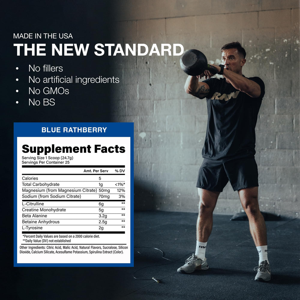 RAW Essential Frambuesa Azul sobre dosis, formato conveniente para entrenar donde quieras.