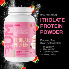 RAW Itholate protein ingredients label highlighting clean formulation.