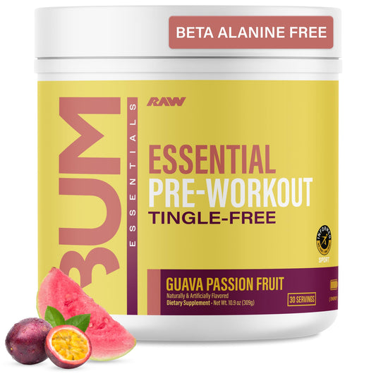 RAW envase frontal Guava Passion Fruit con 30 servicios mostrando diseño y sabor